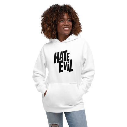 Hate Evil Fleece Hoodie - Unisex Midweight Comfort