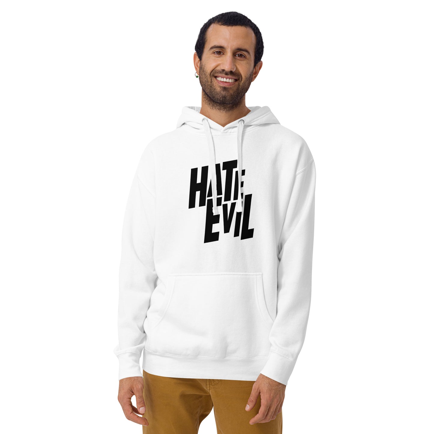 Hate Evil Fleece Hoodie - Unisex Midweight Comfort