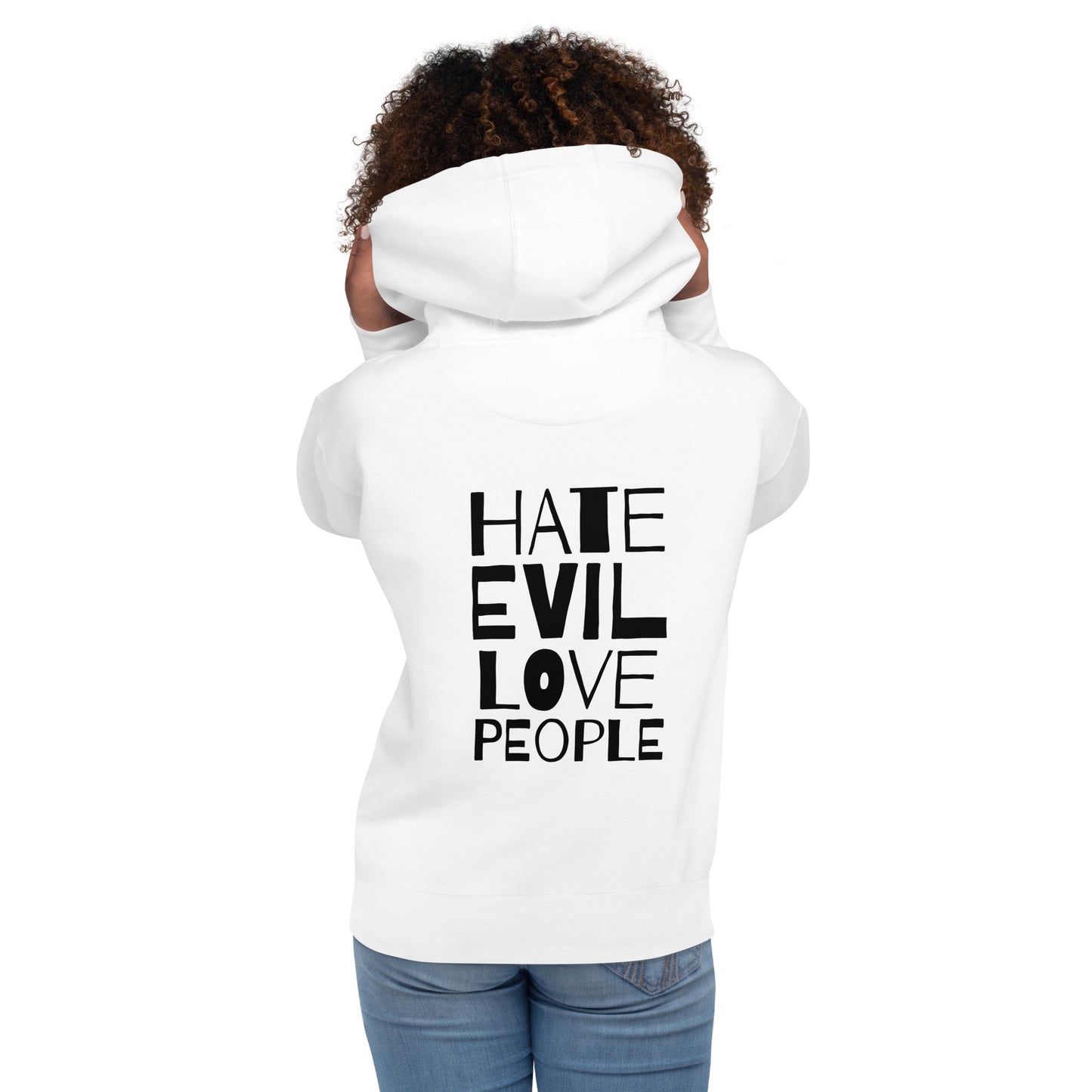 Hate Evil Fleece Hoodie - Unisex Midweight Comfort