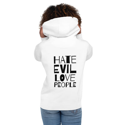 Hate Evil Fleece Hoodie - Unisex Midweight Comfort