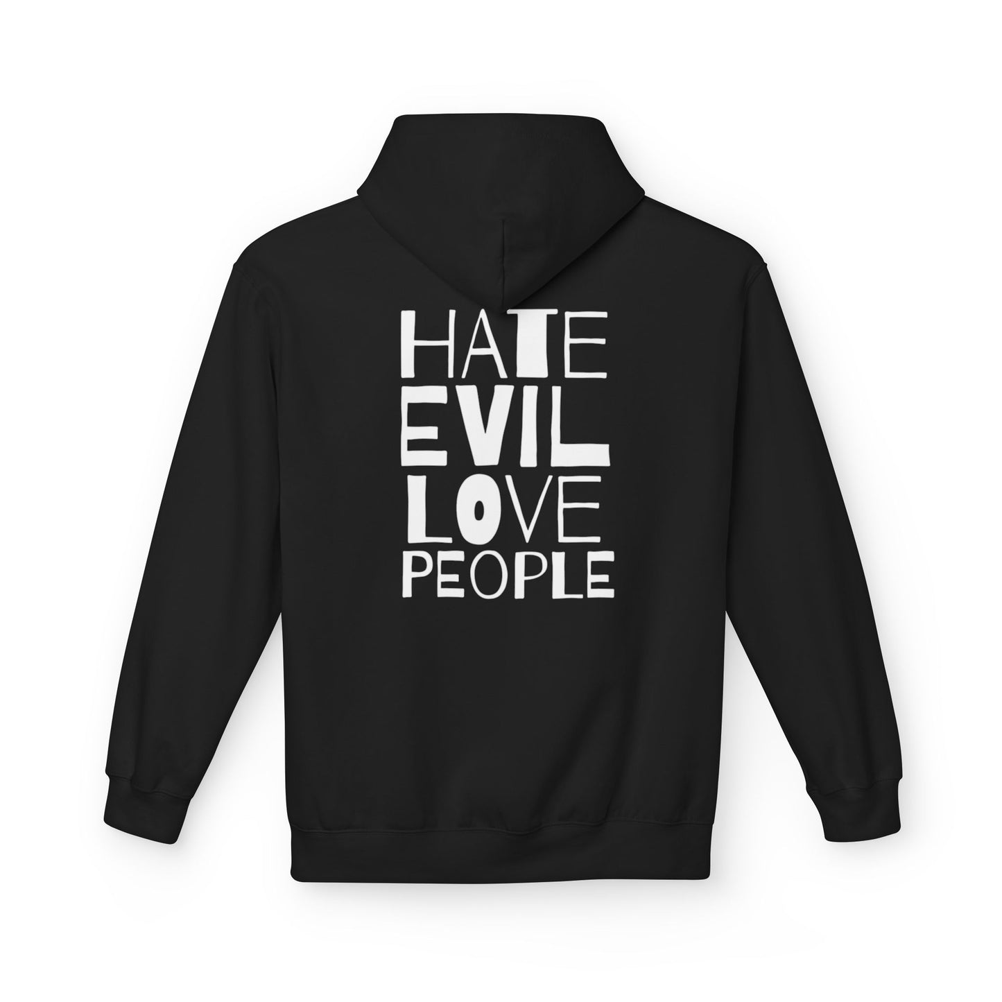 Hate Evil Fleece Hoodie - Unisex Midweight Comfort